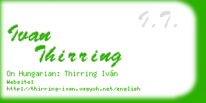 ivan thirring business card